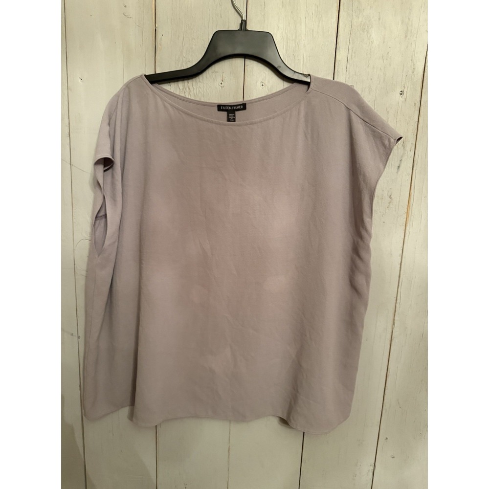 Eileen Fisher Silk Boxy Blouse Top misty lilac Tunic Pull Over New 268$ Lg - Picture 5 of 13
